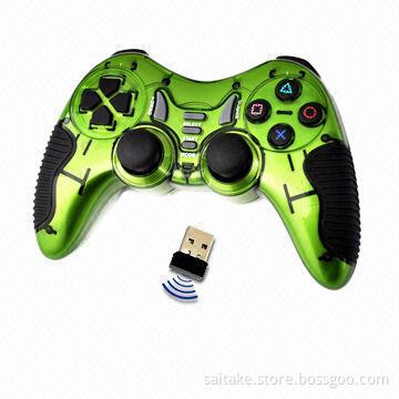 Wireless Gamepad/Joypad/Joystick/Game Controller for PC, w/ Dual Vibration, Programmable Function